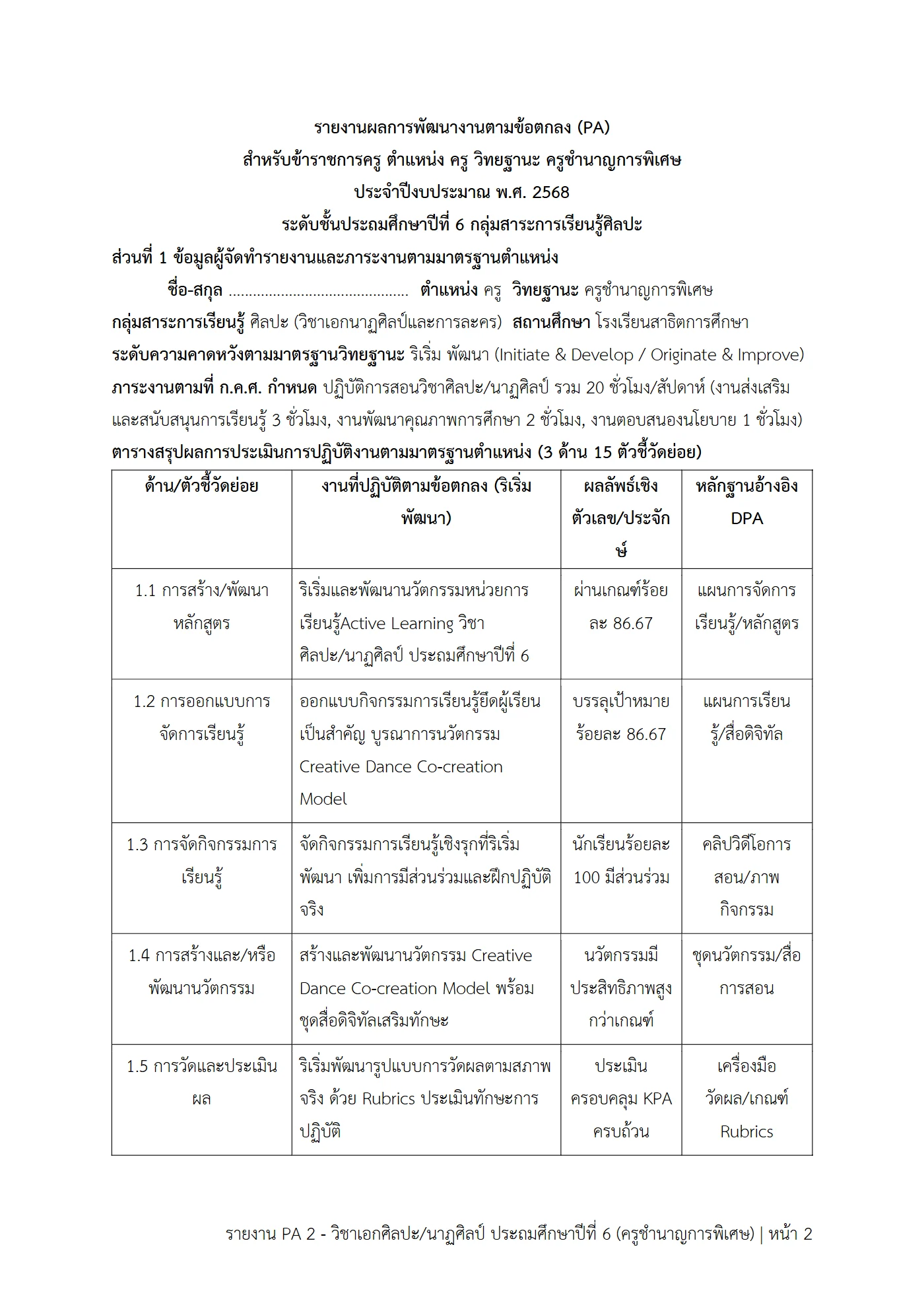 ตัวอย่างงาน หน้า 2