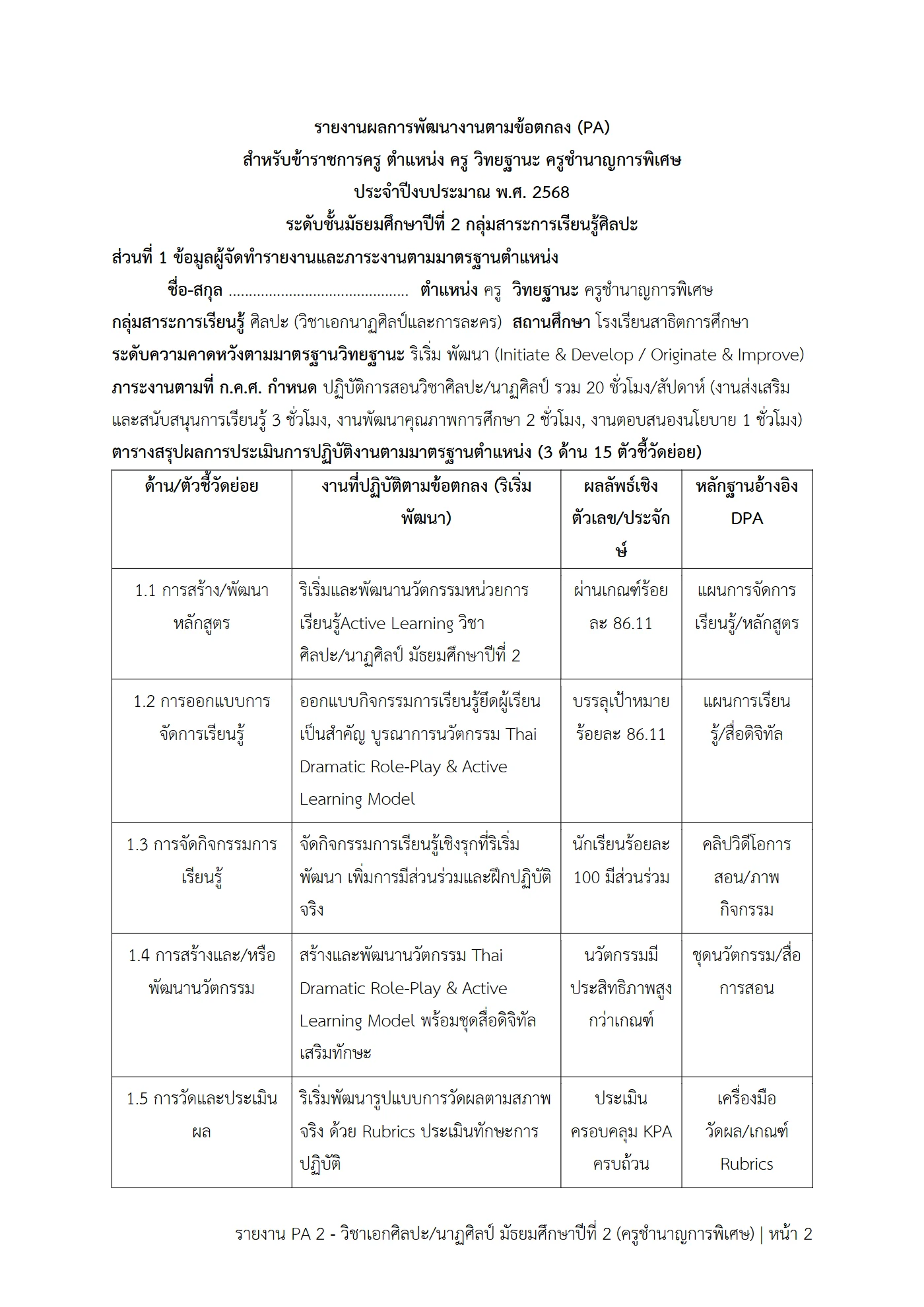 ตัวอย่างงาน หน้า 2