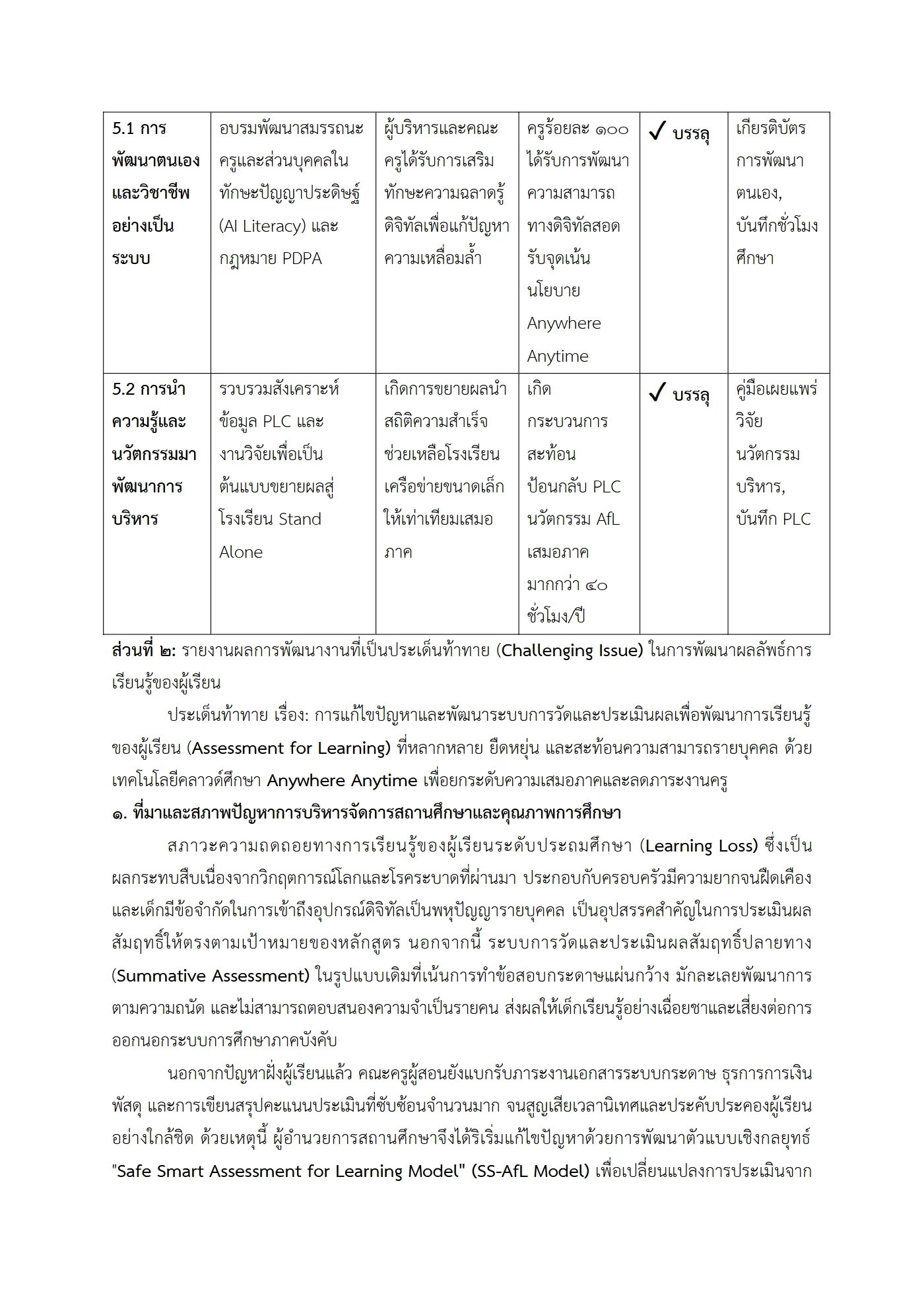 ตัวอย่าง รายงาน PA2 หน้า 5