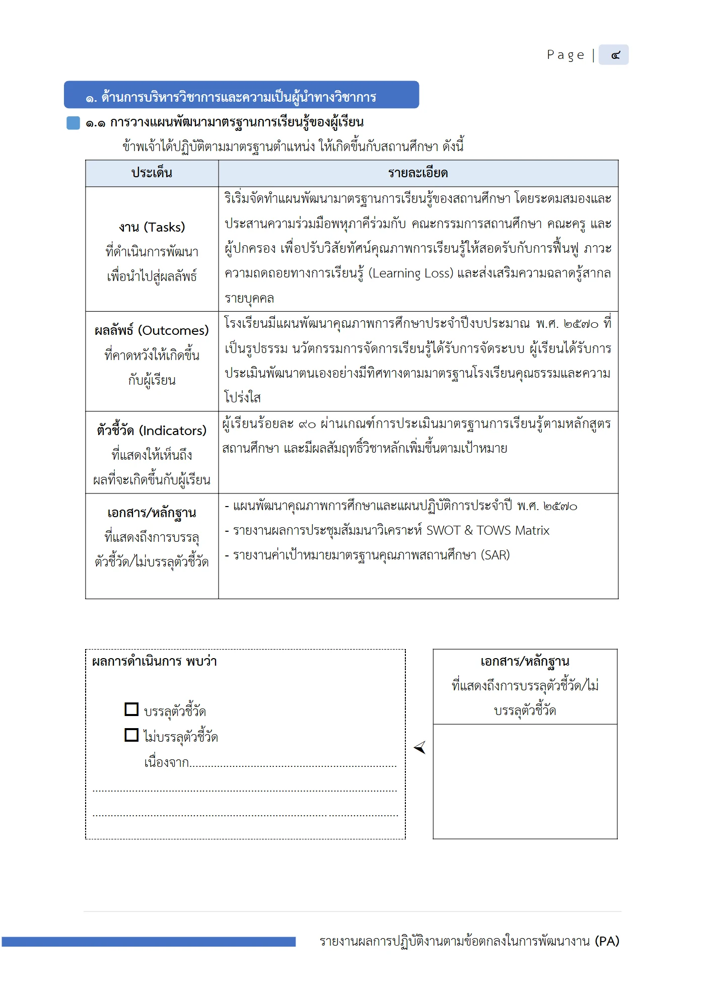 ตัวอย่าง รายงาน PA2 หน้า 5