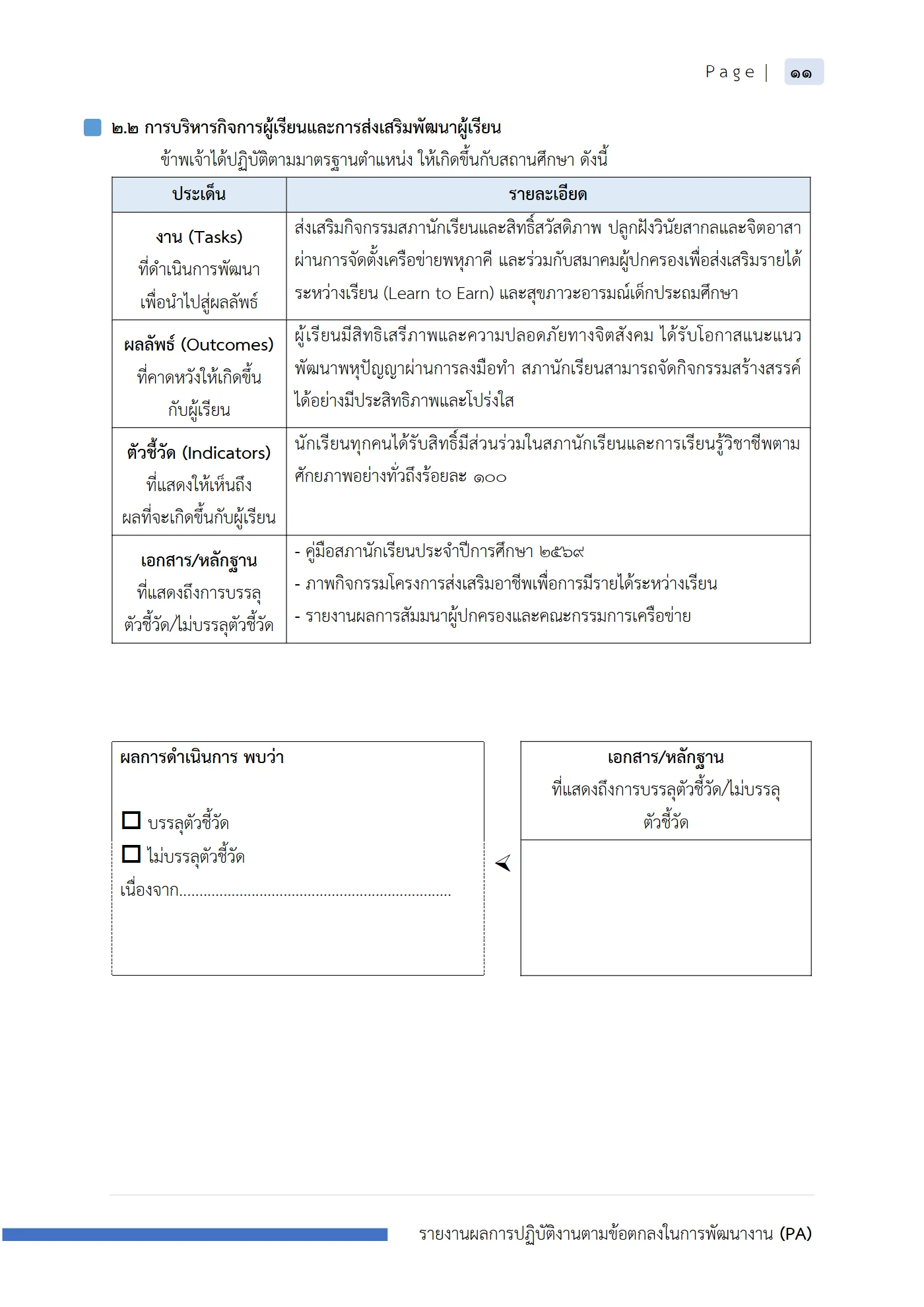 ตัวอย่าง รายงาน PA2 หน้า 12