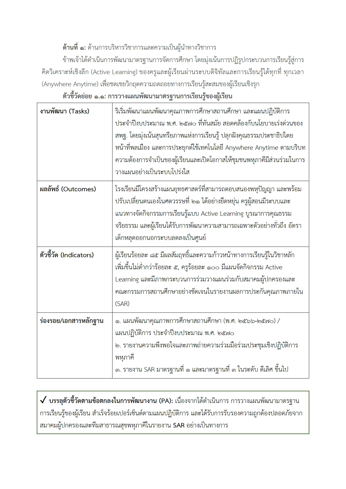 ตัวอย่าง รายงาน PA2 หน้า 4