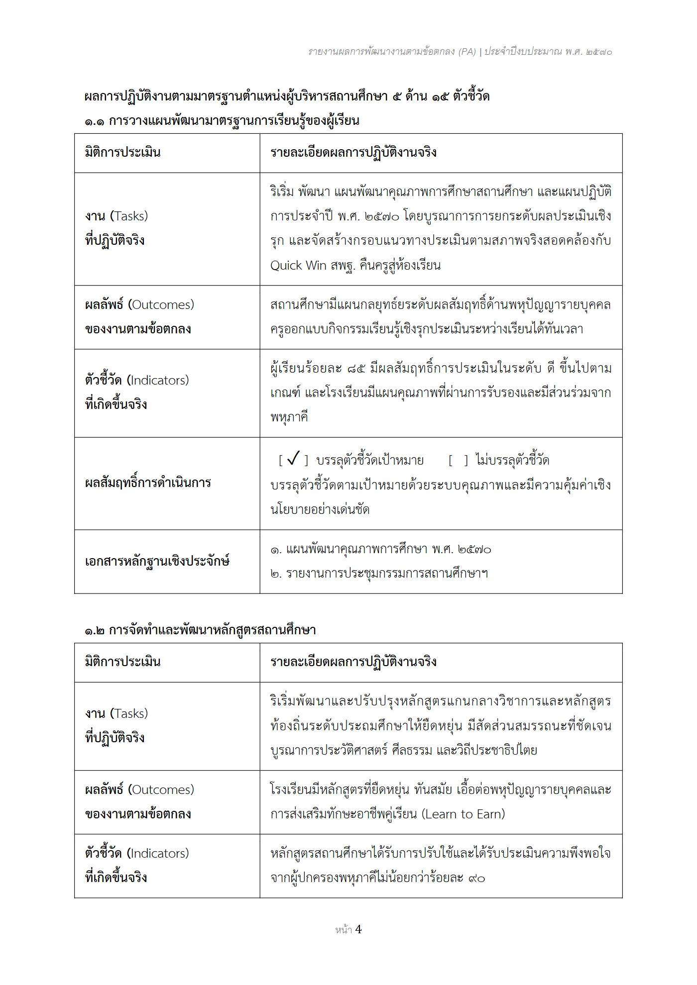 ตัวอย่าง รายงาน PA2 หน้า 4