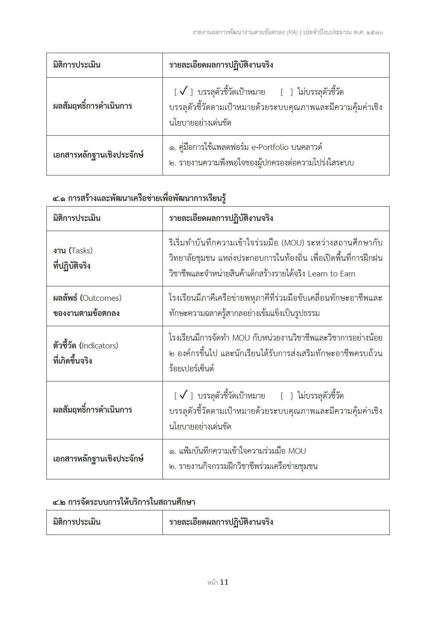 ตัวอย่าง รายงาน PA2 หน้า 11