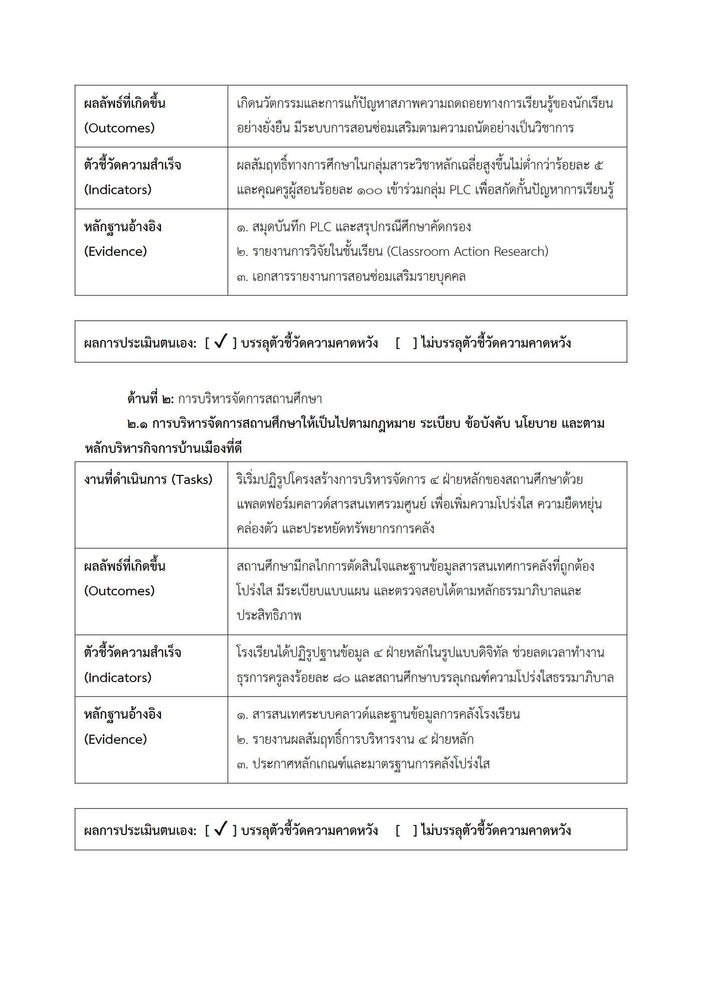ตัวอย่าง รายงาน PA2 หน้า 5