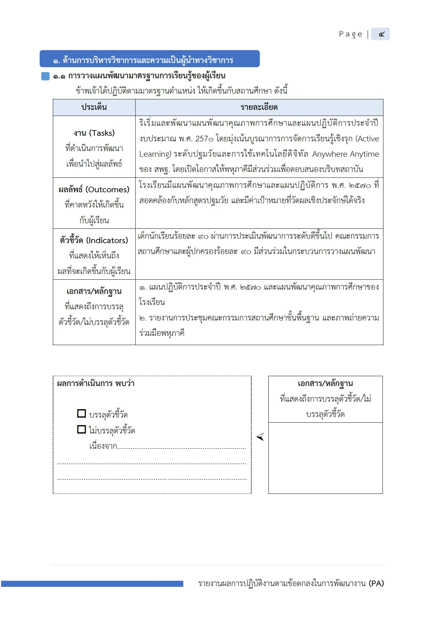 ตัวอย่าง รายงาน PA2 หน้า 5