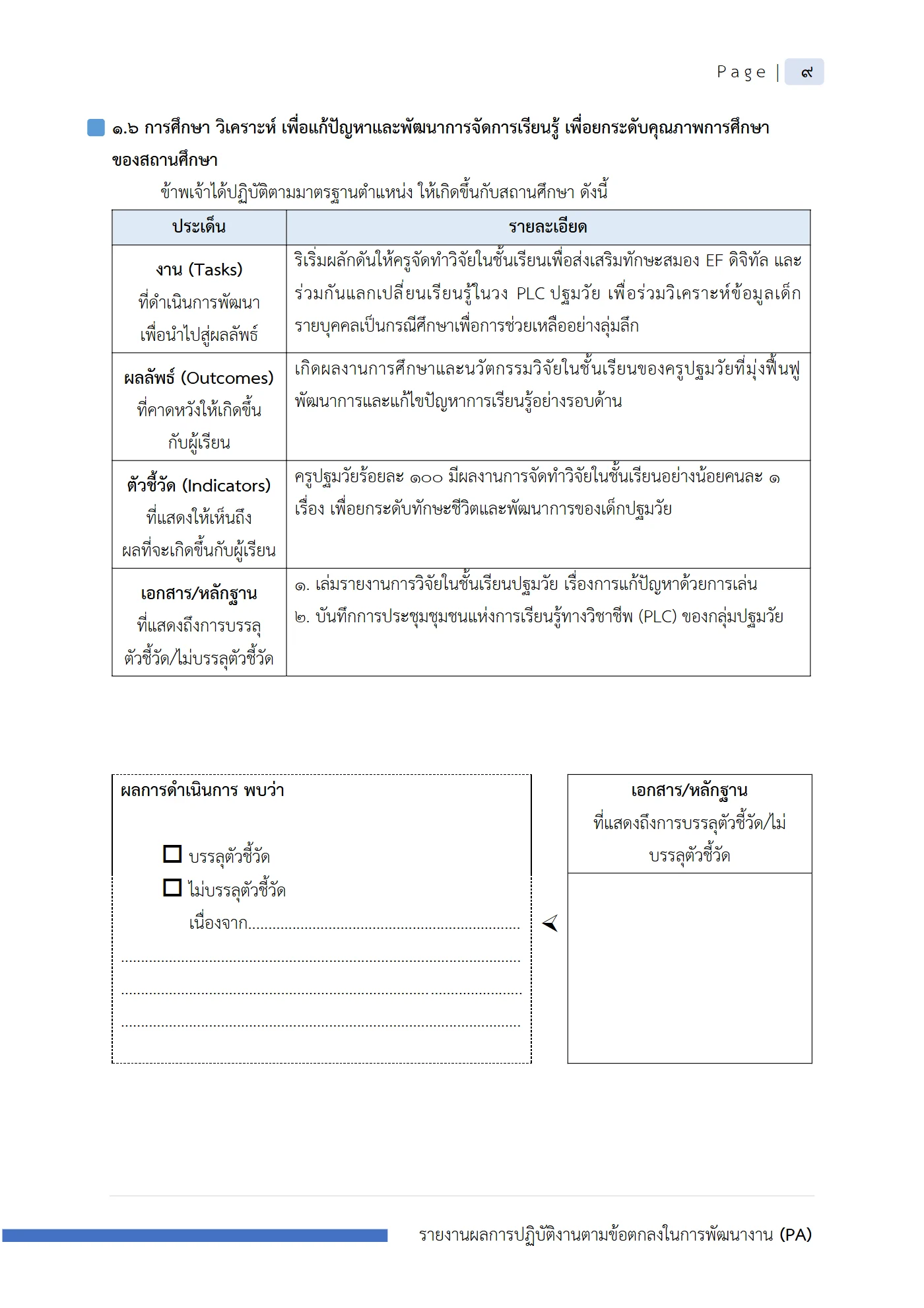 ตัวอย่าง รายงาน PA2 หน้า 10
