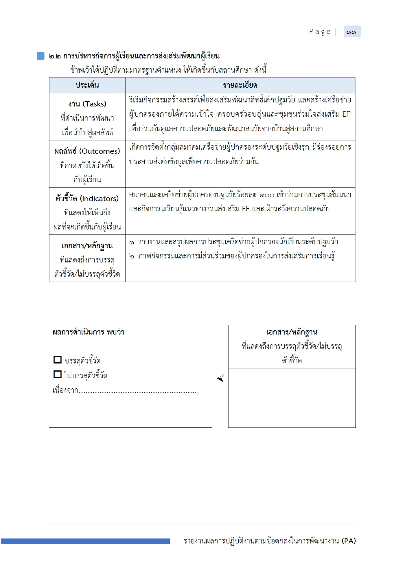 ตัวอย่าง รายงาน PA2 หน้า 12