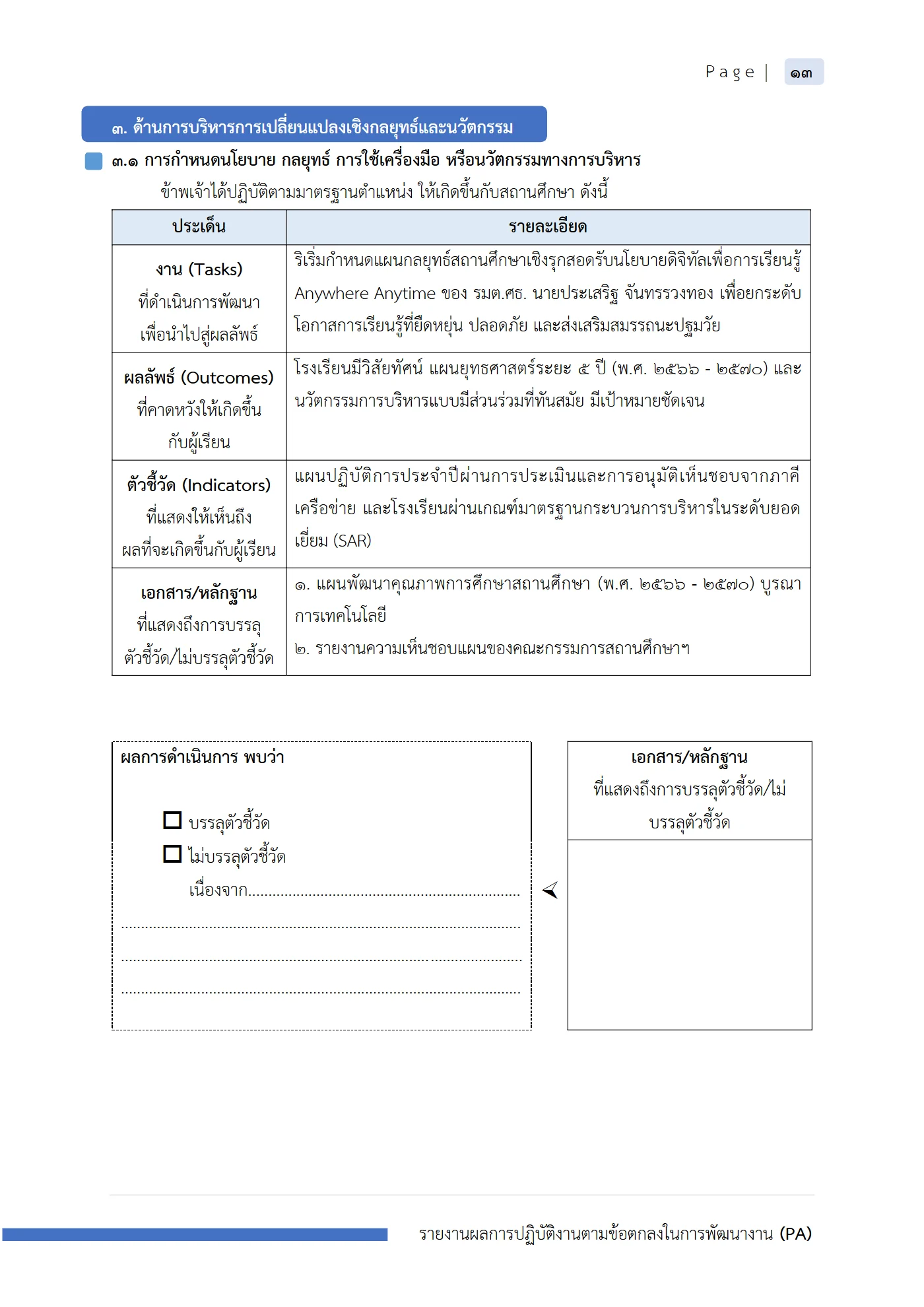 ตัวอย่าง รายงาน PA2 หน้า 14