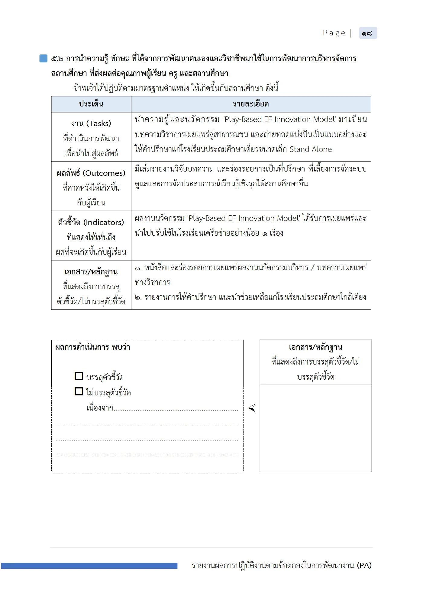 ตัวอย่าง รายงาน PA2 หน้า 19