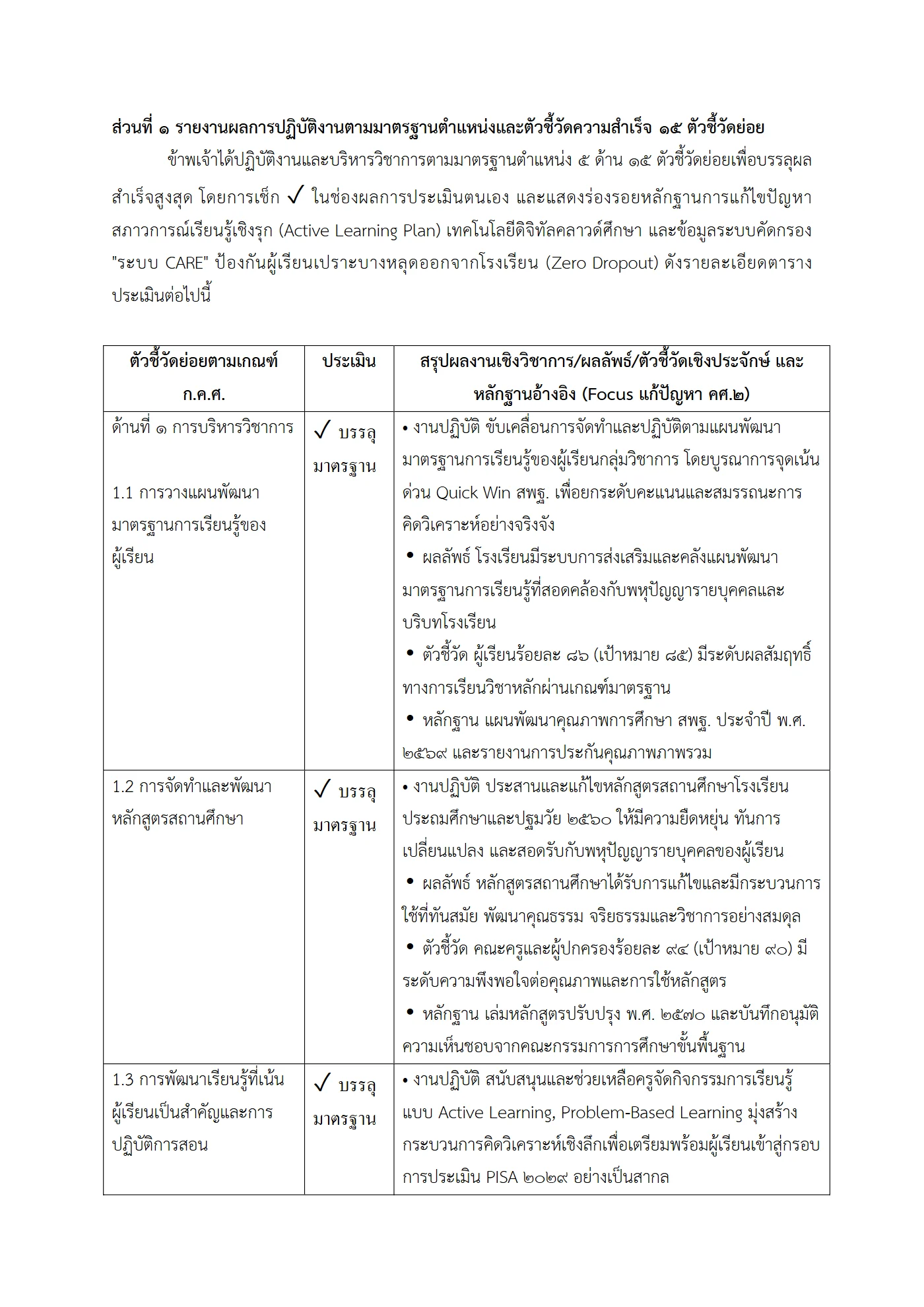 ตัวอย่าง รายงาน PA2 หน้า 2