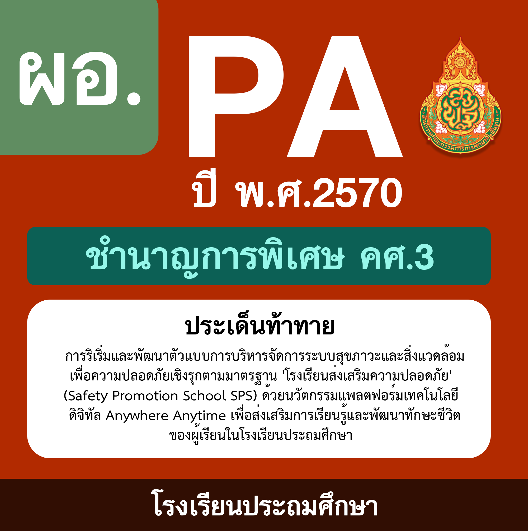 ชุด PA1 + PA2 + ไฟล์นำเสนอ · ความปลอดภัย SPS
